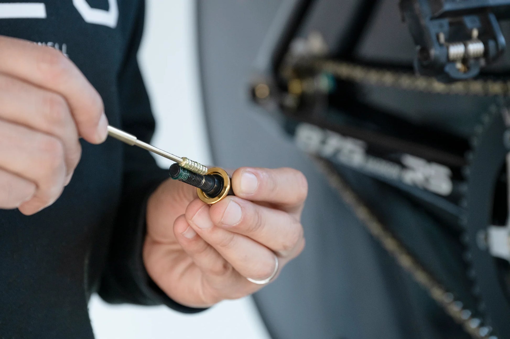 Grease dipper in action greasimg 15M8 runwell bolt threads