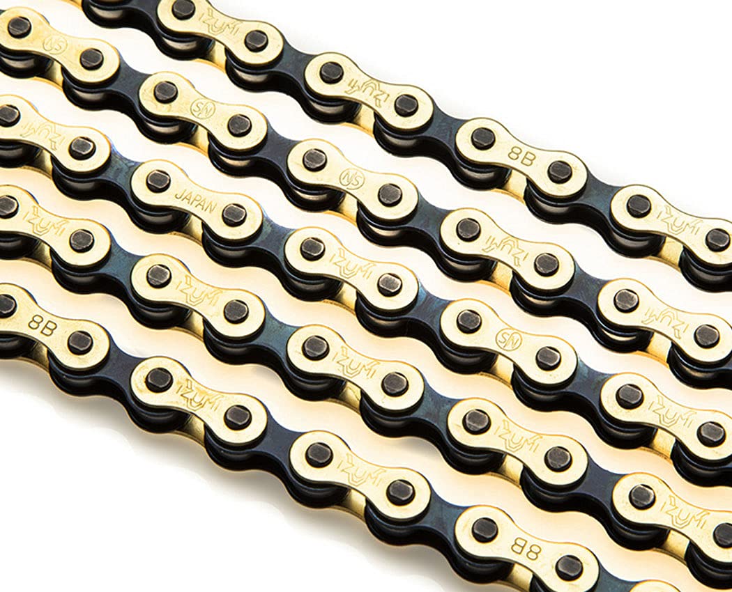 IZUMI-V premium SUPER TOUGHNESS gold track 1/8 chain, for fixed gear, fixie, NJS bicycle