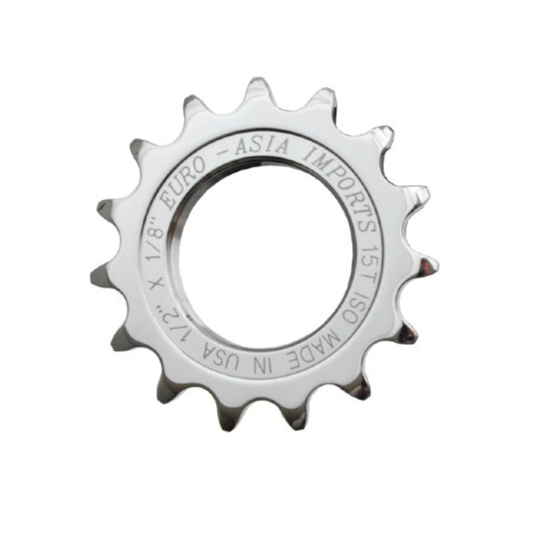 Silver finish Euro-Asia Imports EAI, for 1/8'' chains, 15 teeth
