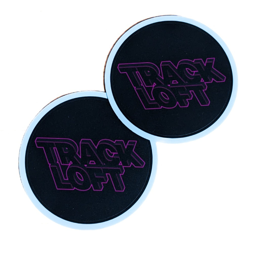 Neon pink Disc wheel valve cover sticker, pair