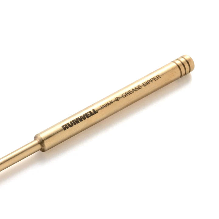 Grease dipper by runwell, close-up shot on thehandle of the tool