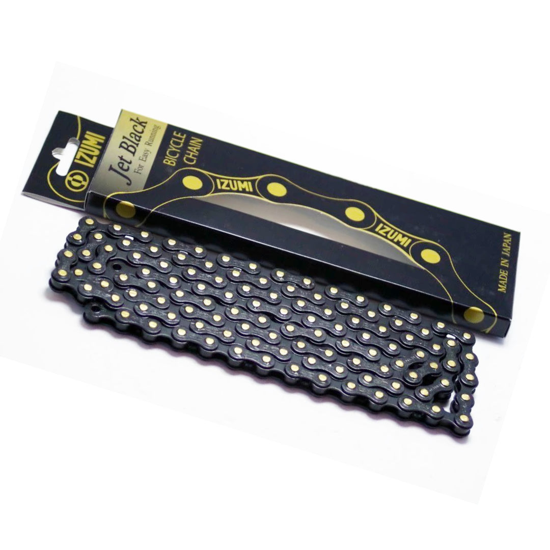 IZUMI Jet Black track 1/8 chain, for fixed gear, fixie, NJS bicycle