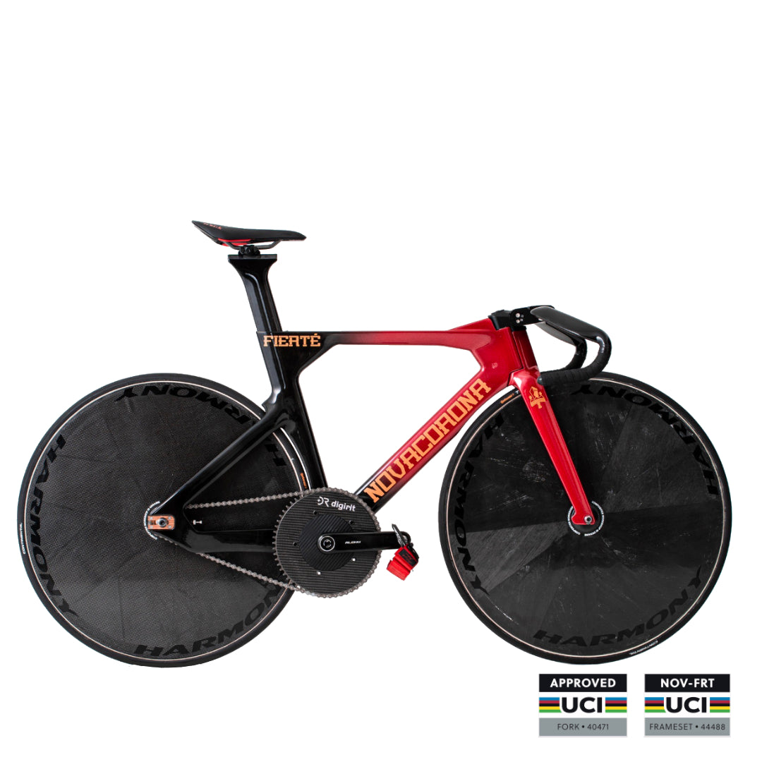Novacorona Fierté track frame set. UCI legal. Red, Keirin, Sprint, Carbon