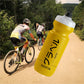 Yellow GRAVEL MAFIA bidon rendering on a gravel ride photo background, back of the bottle