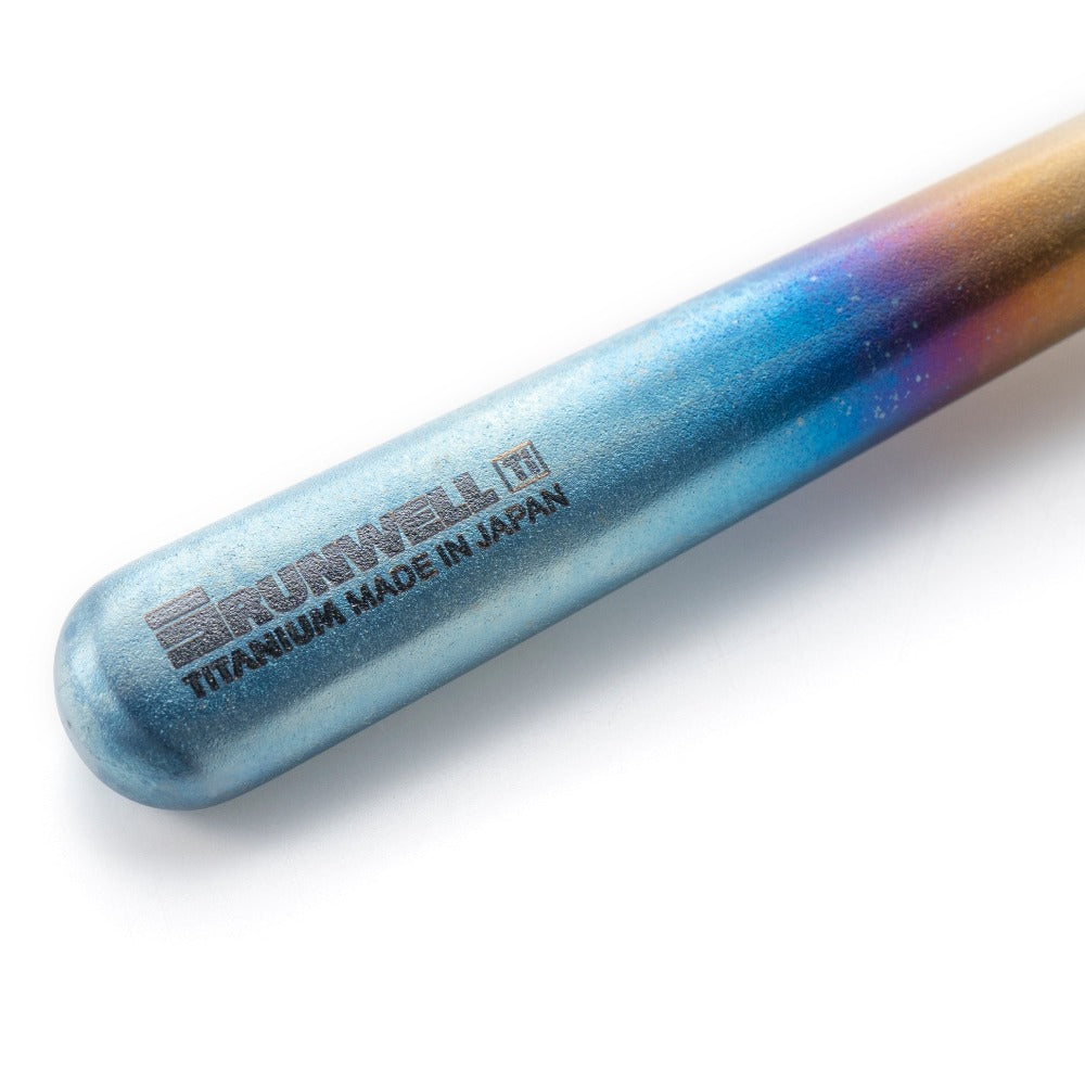 Flamed blue coloured titanium handle, HOGA155A 15mm wrench detail close-up photo