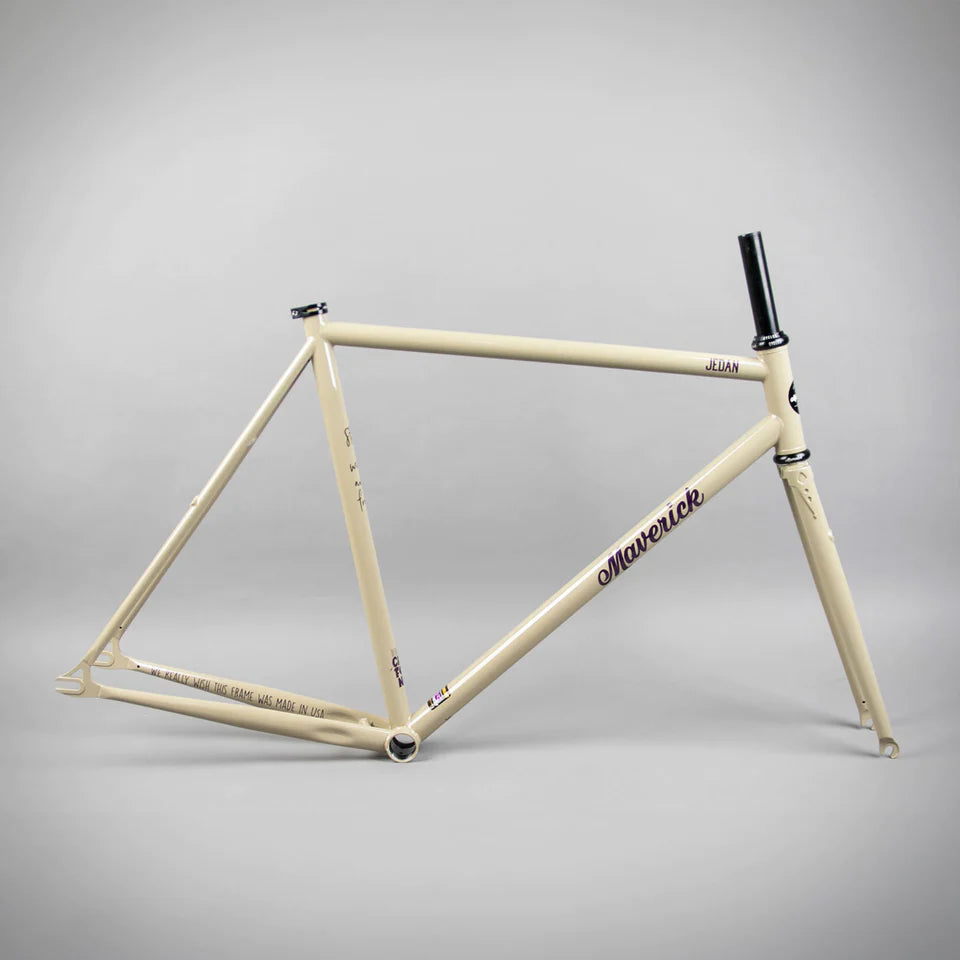 Maverick cycles Jedan SS tracklocross frame, Tan color, cyclocross, commuter, fixie, reynolds steel tubing and fork