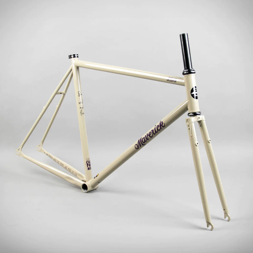Maverick cycles Jedan SS tracklocross frame, Tan color, cyclocross, commuter, fixie, reynolds steel tubing and fork