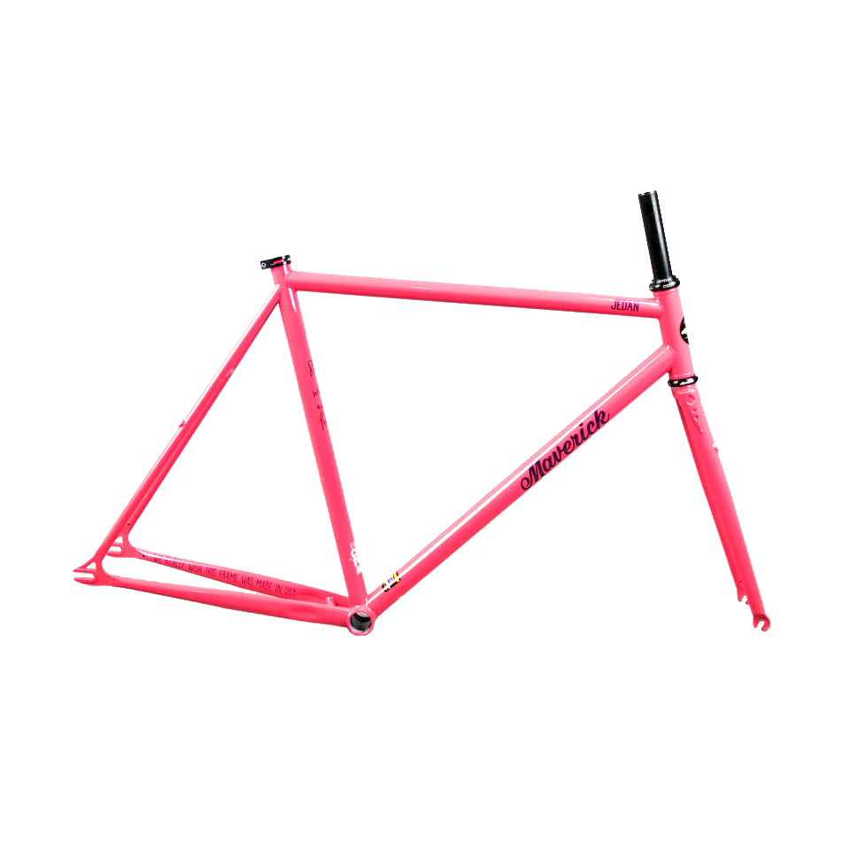 Maverick cycles Jedan SS tracklocross frame, Pink color, cyclocross, commuter, fixie, reynolds steel tubing and fork