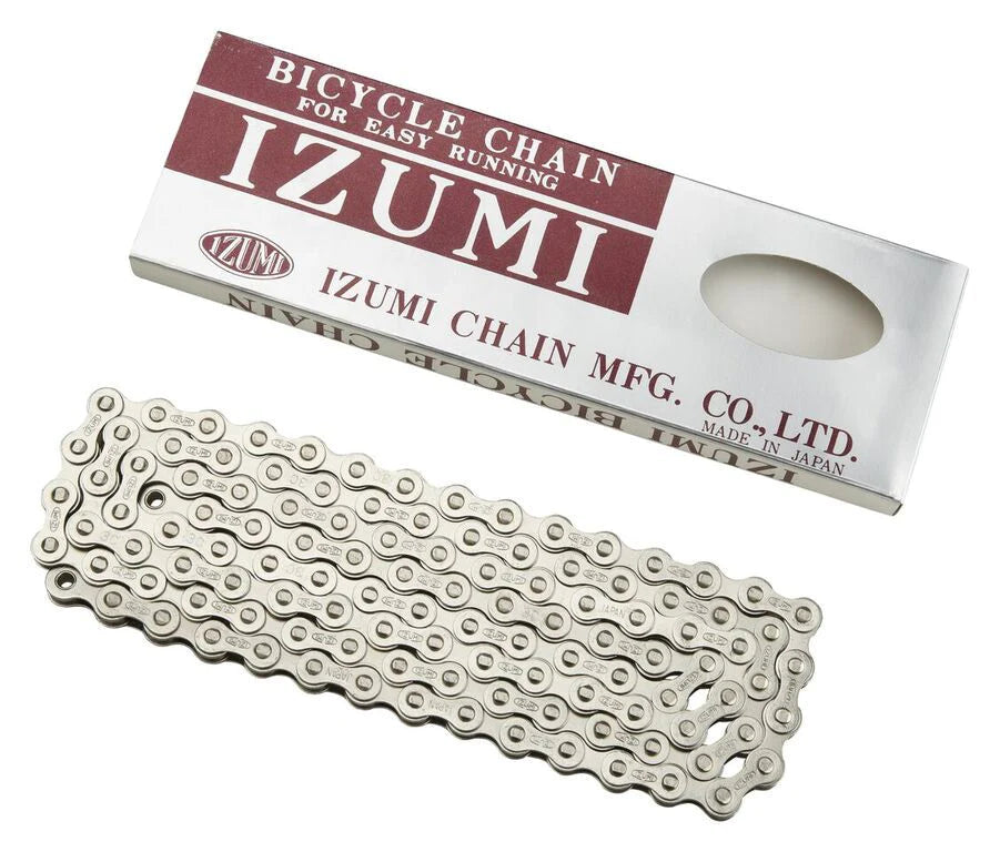 IZUMI silver plated track 1/8 chain, for fixed gear, fixie, NJS bicycle