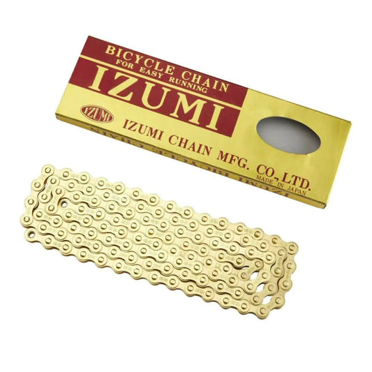IZUMI gold plated track 1/8 chain, for fixed gear, fixie, NJS bicycle